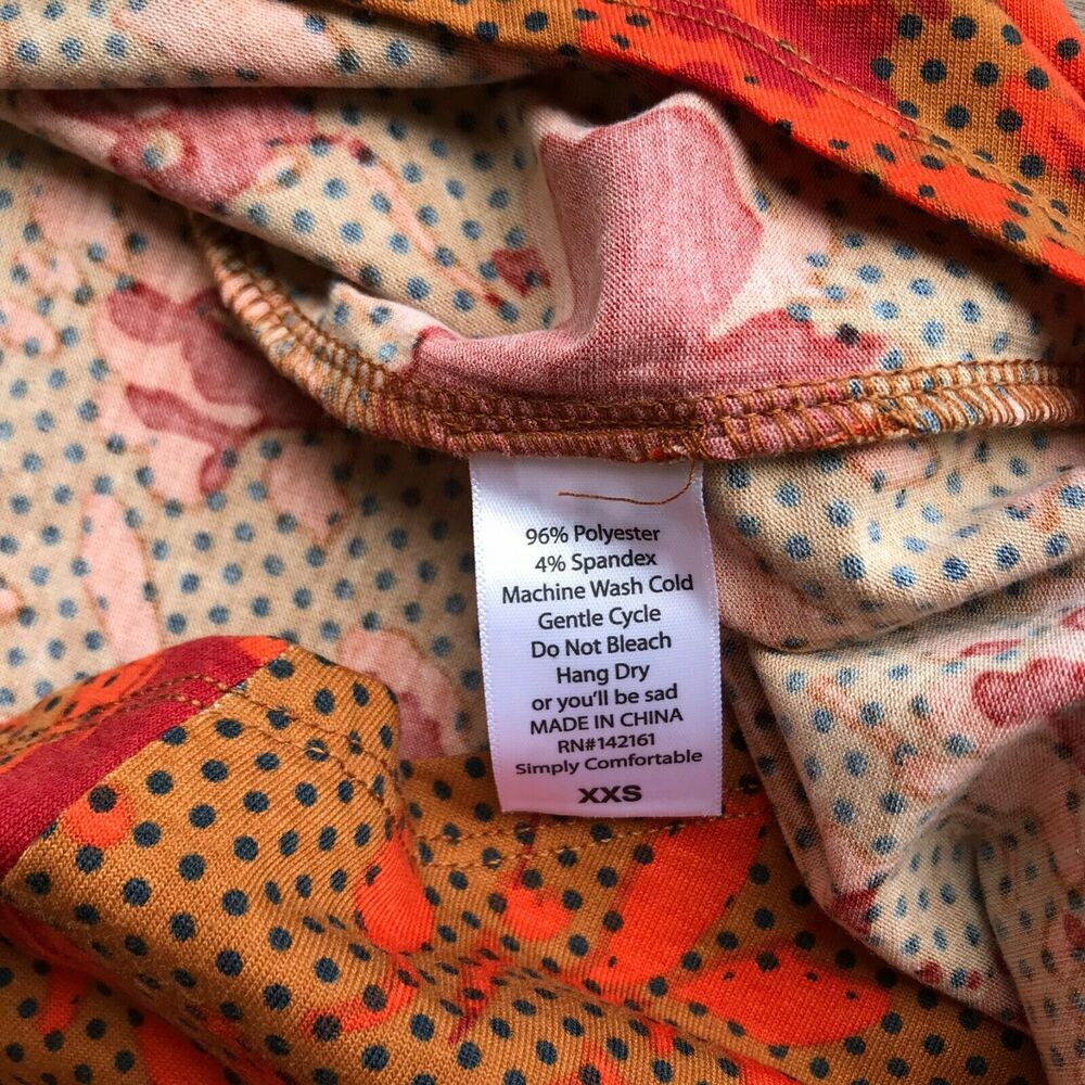 LuLaRoe Orange Brown‎ Red Blue Irma Top Tunic XXS NEW NWT Polka Dot - Picture 8 of 8